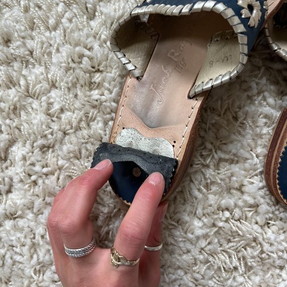 Midnight and platinum Jack Rogers USA Jacks Flat Sandal - Picture 3 of 5
